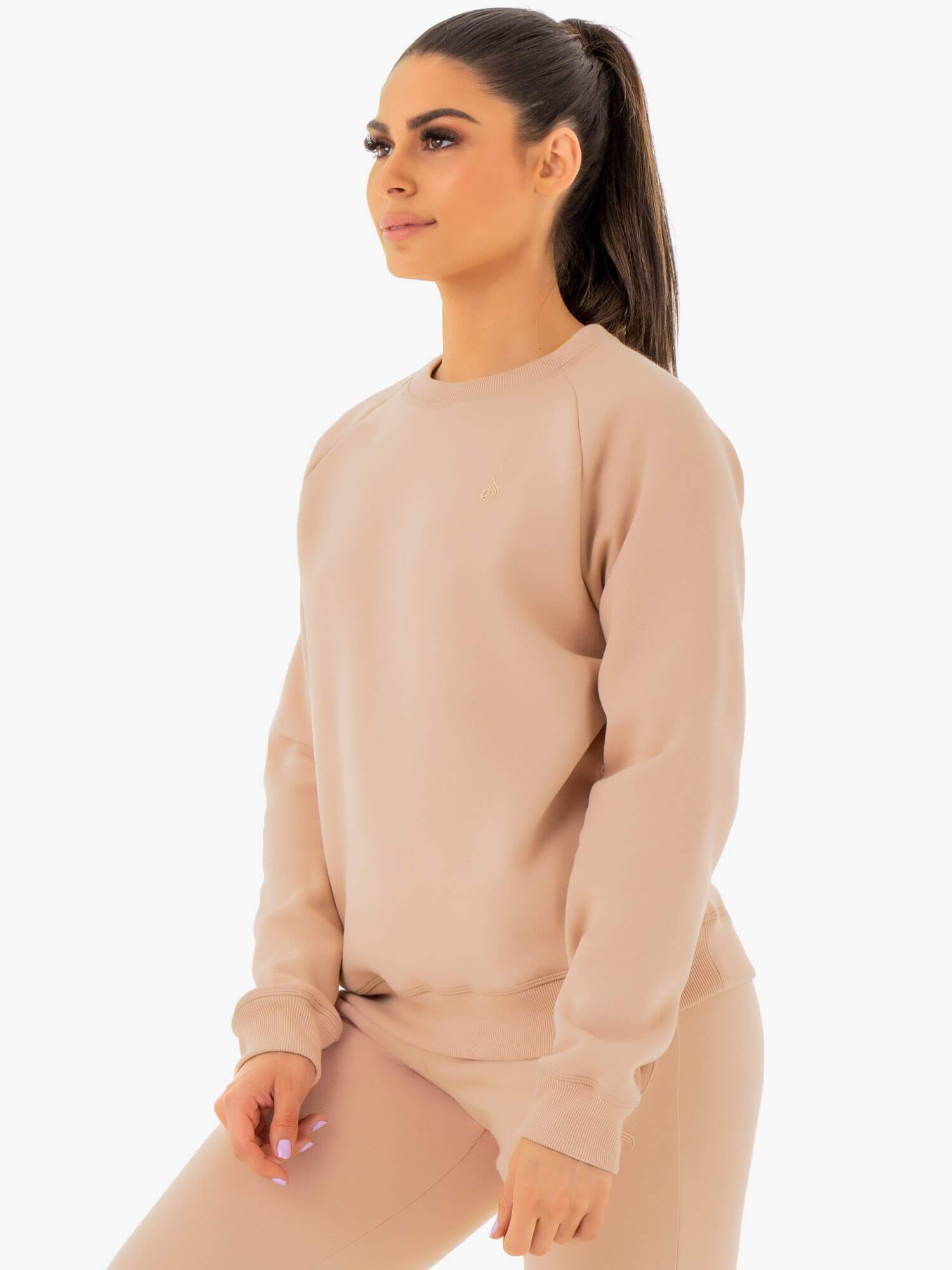 Cozy Boyfriend Sweater in Nude - Soft Oversized Knit Pullover for Women | Perfect for Casual Outings & Relaxing at Home