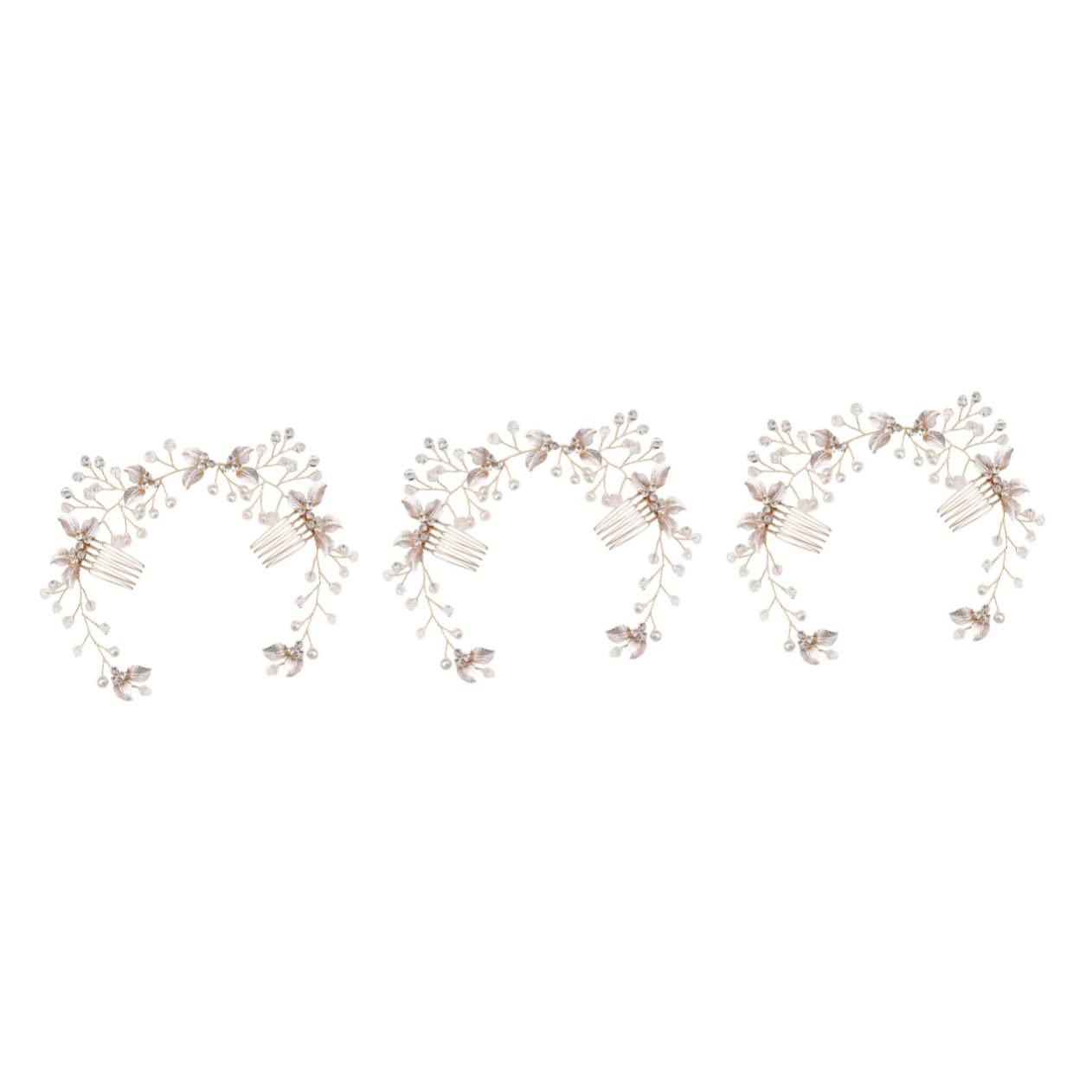 Beavorty 3-Piece Bridal Hair Comb Set – Rhinestone & Pearl Hair Accessories for Weddings, Tiaras, Headbands, and Hair Clips | Perfect for Brides, Bridesmaids, and Formal Events