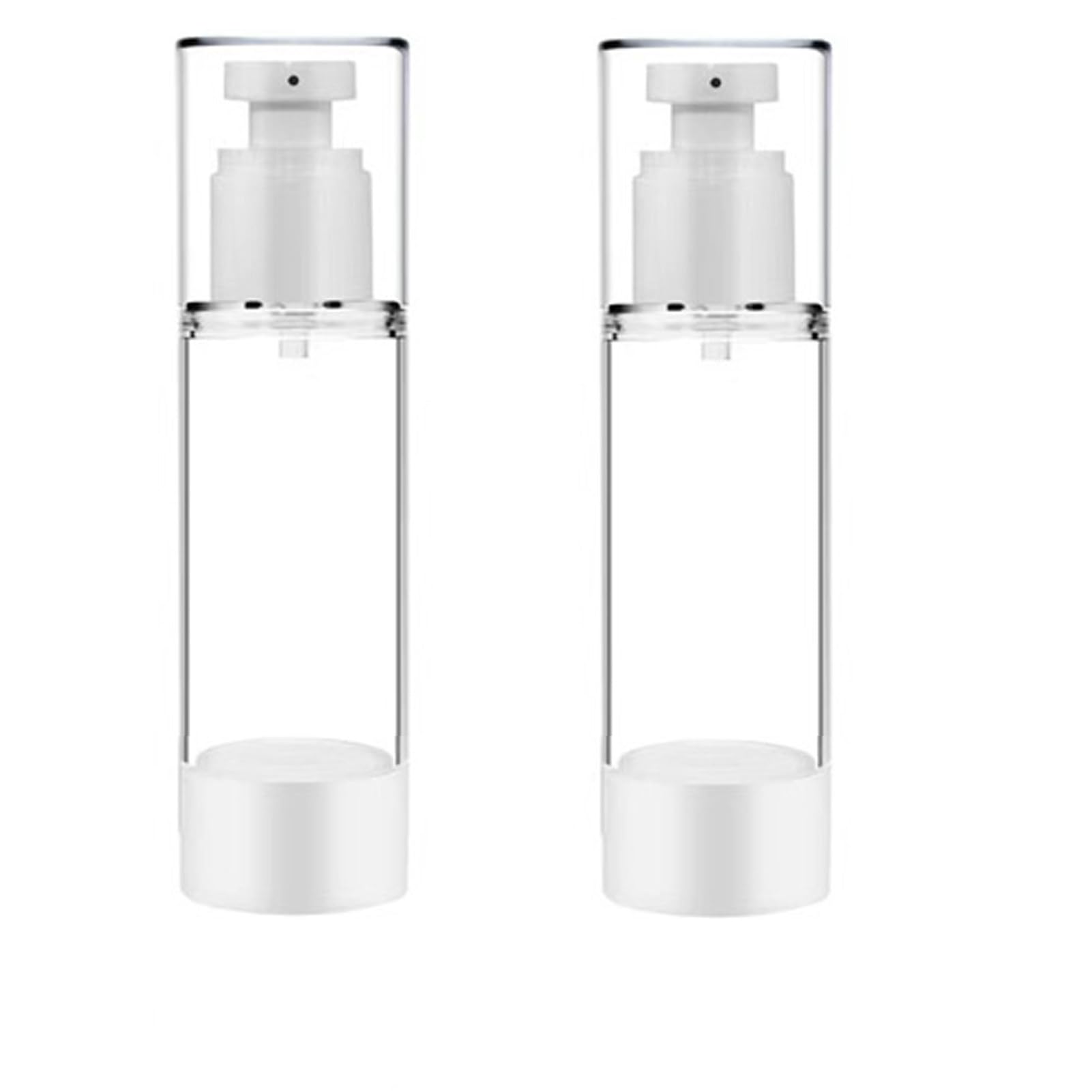 KEAIYYJ 1 oz Travel Pump Bottle - Airless Refillable Cosmetic Dispenser for Face Wash, Foundation & Lotion (2 Pack) - Perfect for Travel, Gym & Daily Skincare Routine