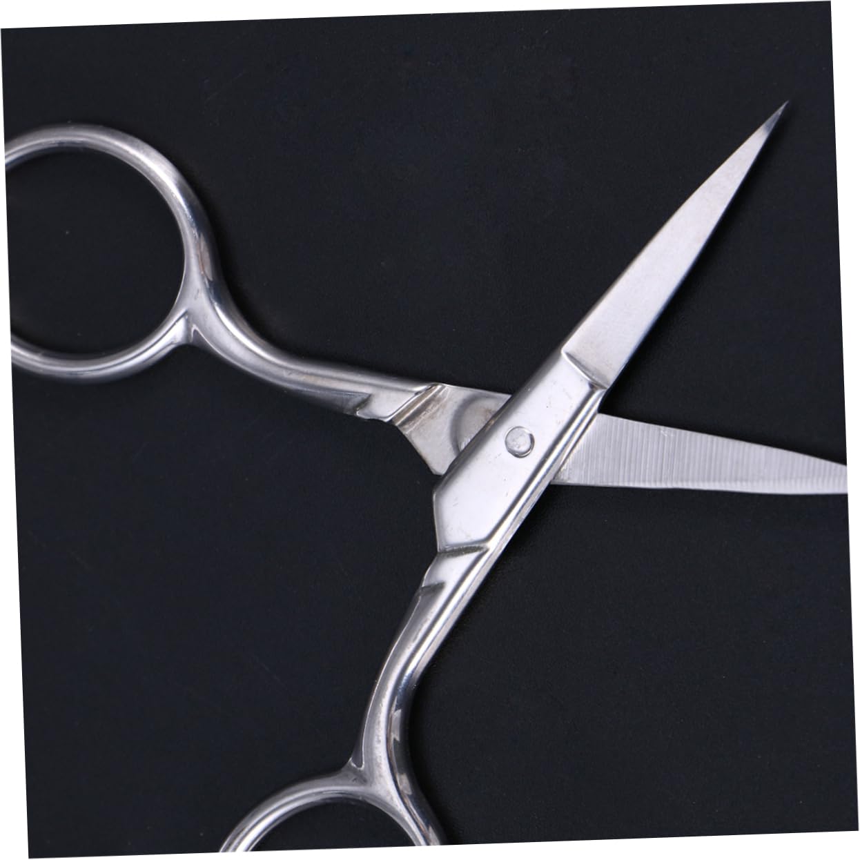 2-Pack Stainless Steel Facial Hair Scissors - Precision Eyebrow & Nose Hair Trimming Scissors with Sharp Pointed Tips for Grooming, Salon & Personal Care Use at Home or Travel
