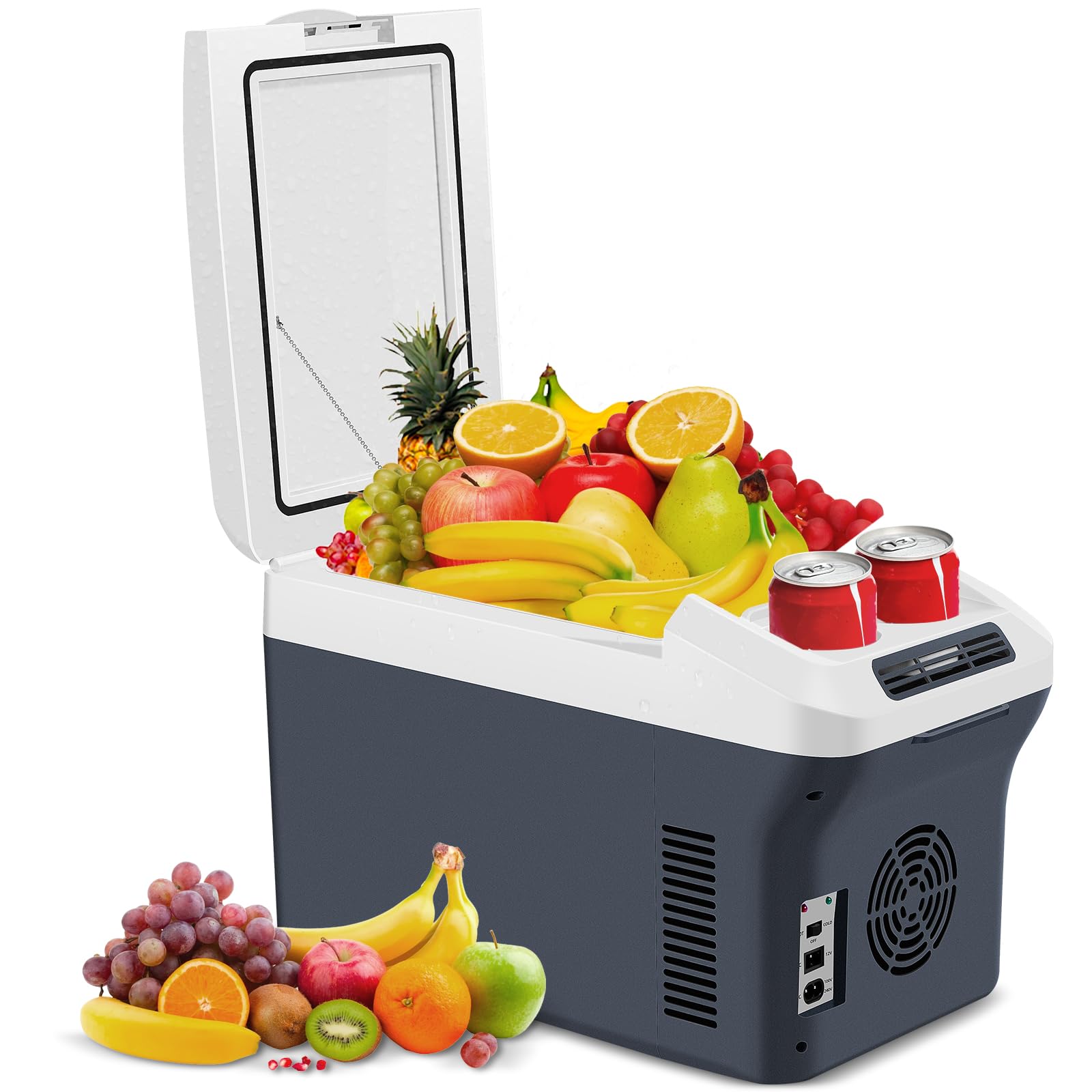 TREFAN 12L/12 Quart Electric Cooler & Warmer - Portable 12V Car Fridge with AC/DC Power for Camping, Travel, Truck & Road Trips - Compact Mini Fridge for Drinks, Snacks & Meal Storage