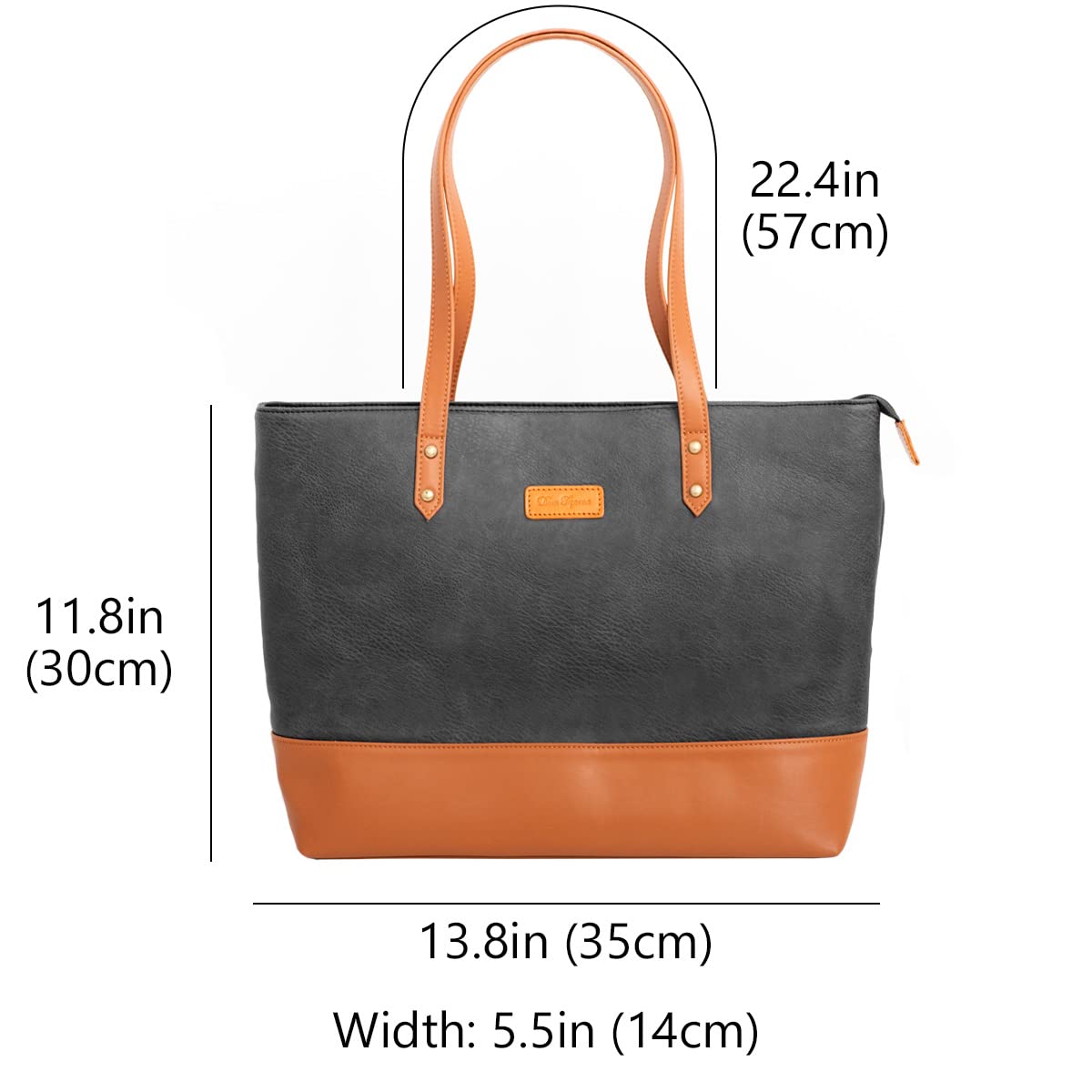 Premium Genuine Leather Tote Bag for Women - Japanese Design - Stylish & Durable Work Bag, Travel Bag & Everyday Purse for Business & Casual Use