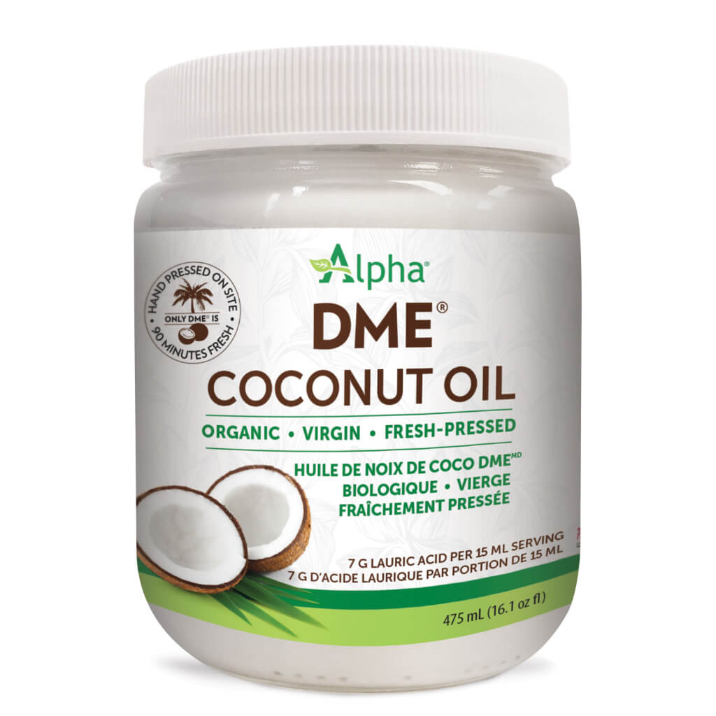 Organic DME Raw Virgin Coconut Oil - Cold Pressed, Unrefined, 100% Pure for Cooking, Skin & Hair Care - Perfect for Baking, Smoothies & Natural Beauty Treatments