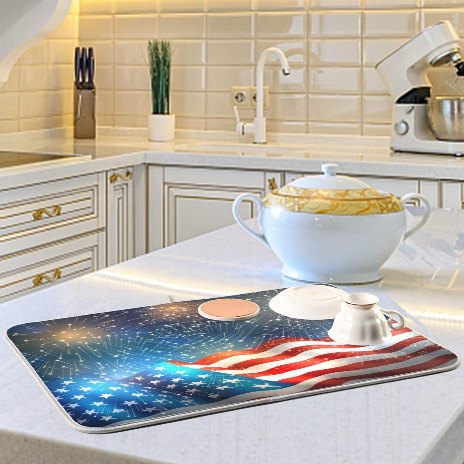 American Flag Dish Drying Mat 16x18