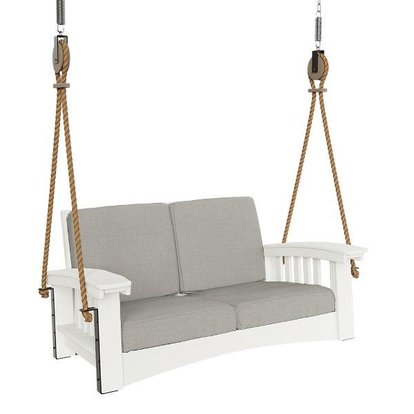 Premium Mission Lounge Rope Swing - Heavy Duty Indoor/Outdoor Hanging Chair for Backyard, Patio & Nursery - Perfect for Relaxation, Reading & Playtime