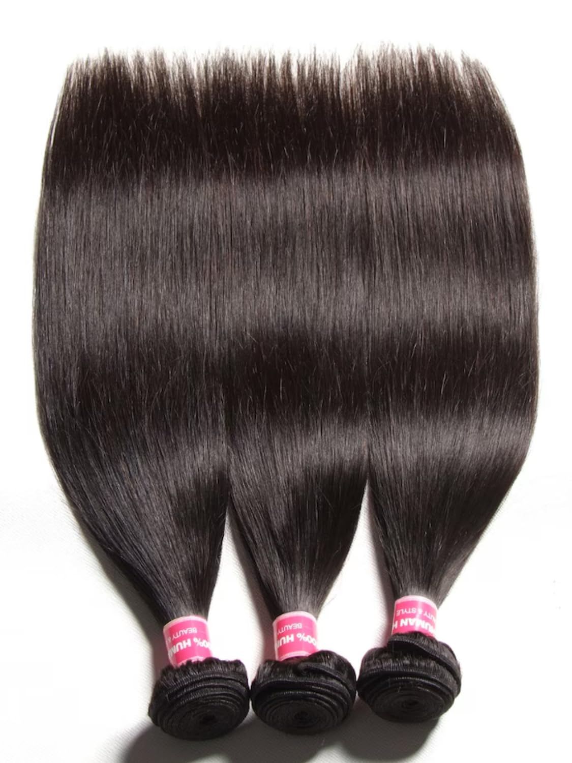 UNice Brazilian Straight 100% Virgin Human Hair Extensions - 3 Bundles Weft (10 12 14 Inch) | Natural Black Color | Perfect for Daily Wear, Styling & Special Occasions