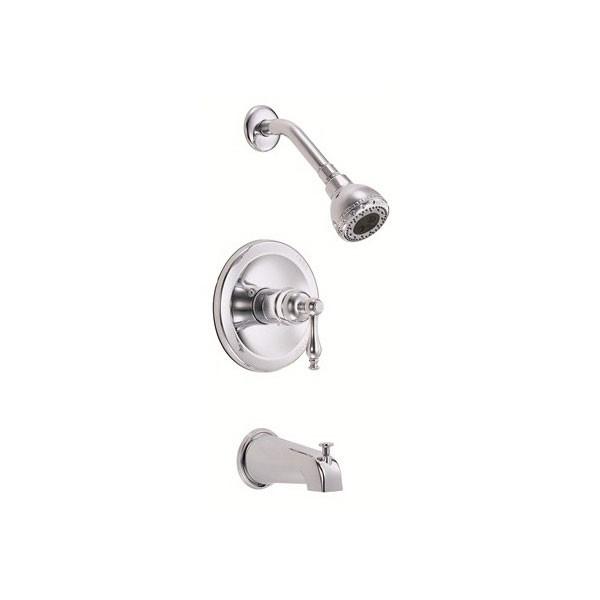 Danze Sheridan Chrome 1-Handle Pressure Balance Tub and Shower Faucet with Rough-in Valve - 1.5 GPM Flow Rate | Perfect for Bathroom Renovations & Modern Home Upgrades