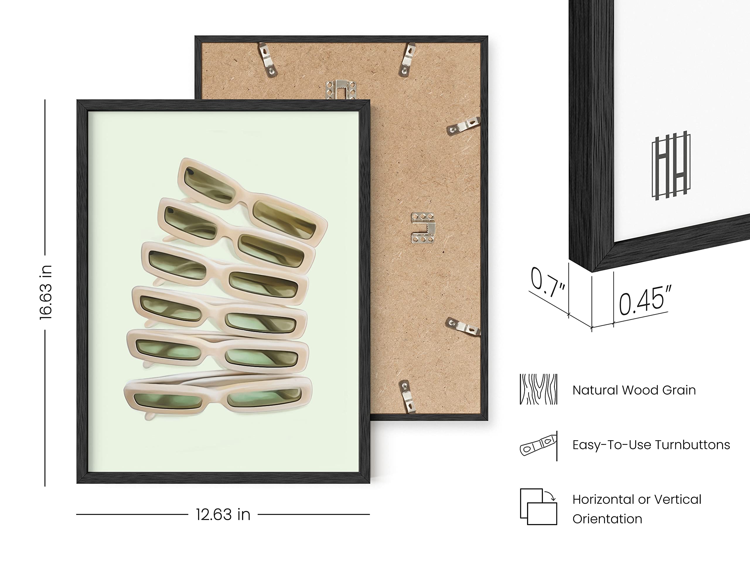 Green Wall Art Sunglasses Decor - Sage Green Aesthetic Room Decor for Teen Girls | Black Framed 12x16 Poster | Perfect for Bedroom, Dorm & Glam Wall Decor