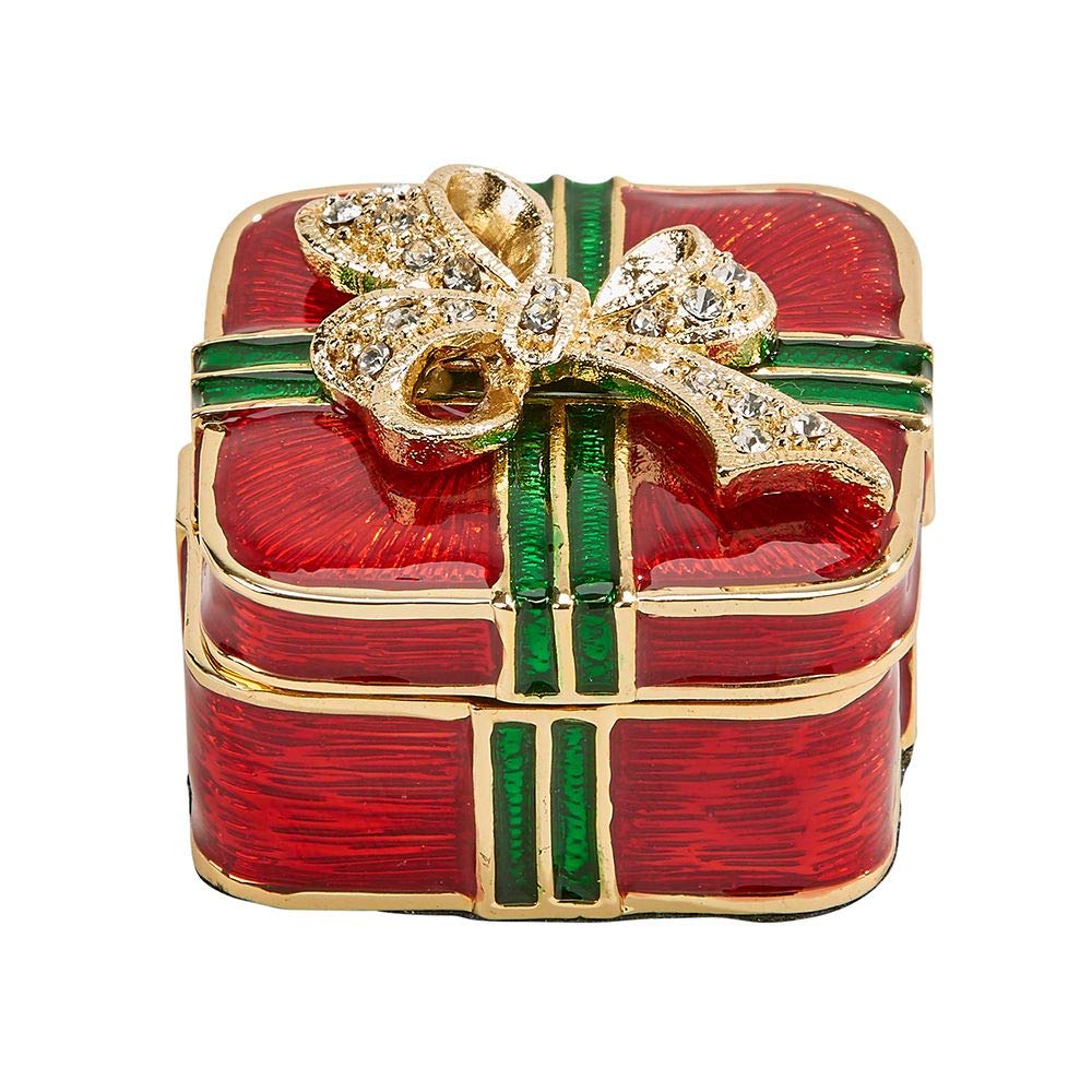 1st Birthday Girl Gift - Swarovski Red Figurine Jewelry Box for Keepsakes & Party Favors