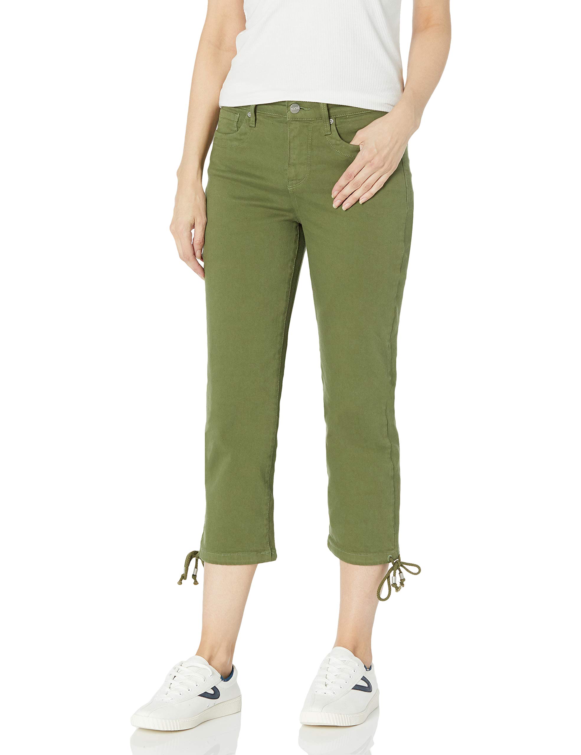NYDJ Women's Capri Jeans with Adjustable Drawcord Hem - Comfortable Stretch Denim Pants for Casual Wear & Summer Outfits