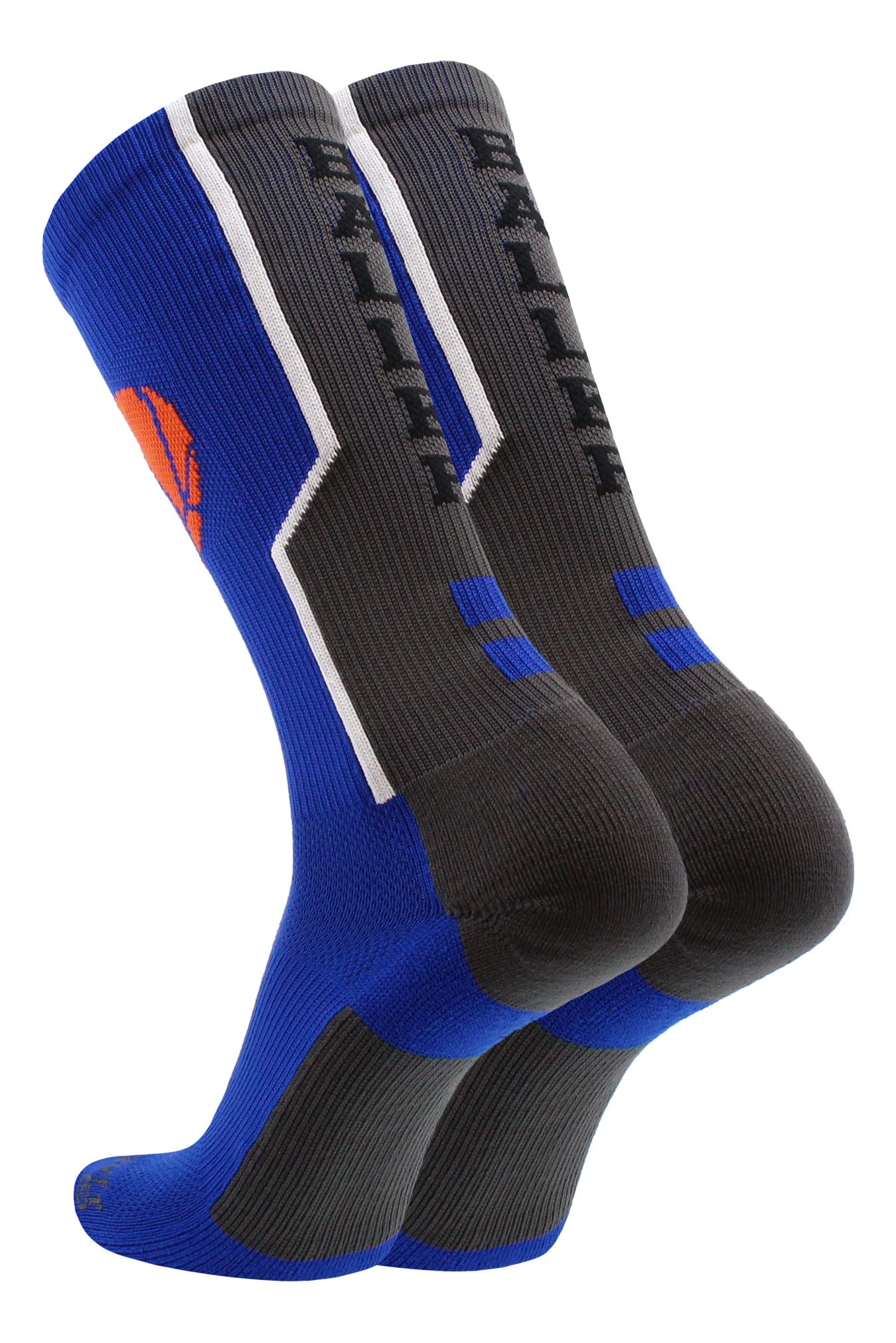 Basketball Socks for Men & Women - Premium Crew Length Basketball Logo Socks - Moisture Wicking Performance Socks for Basketball, Sports & Casual Wear
