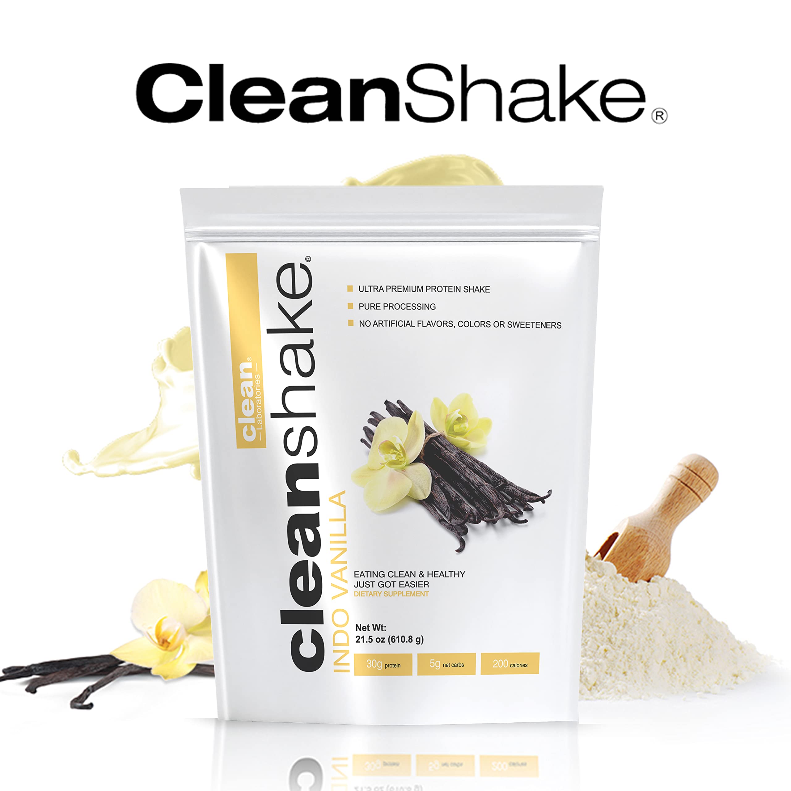 CleanShake Ultra-Premium Protein Shake - Organic Whey Protein Powder with 21 Superfoods, 23 Vitamins & Minerals | Non-GMO, rBGH-Free Grass Fed Whey | Informed Protein Certified | Perfect for Post-Workout Recovery & Healthy Meal Replacement