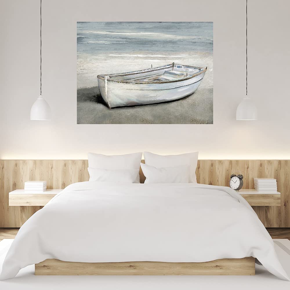 Beached Fine Art Canvas Wall Decor by Artist Mark Chandon - 46x35 Inch Ready-to-Hang Painting for Living Room, Bedroom, Office & More - Coastal Home Decor Perfect for Beach Houses & Nautical Themed Interiors