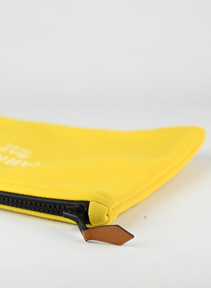 Luxury Hermès Yellow Pochette Clutch Bag - Elegant Fabric Handbag for Women | Perfect for Evening Parties, Weddings & Special Occasions