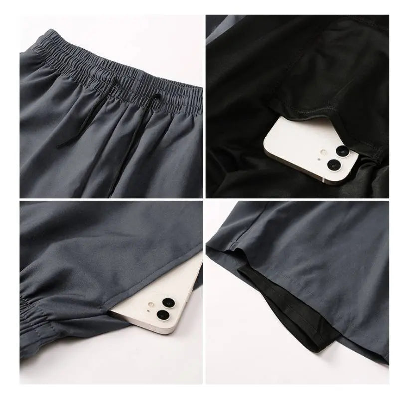 Men's Quick-Dry Fitness Gym Shorts with Pockets - Swimcore Workout & Running Shorts for Training, Swimming & Outdoor Activities