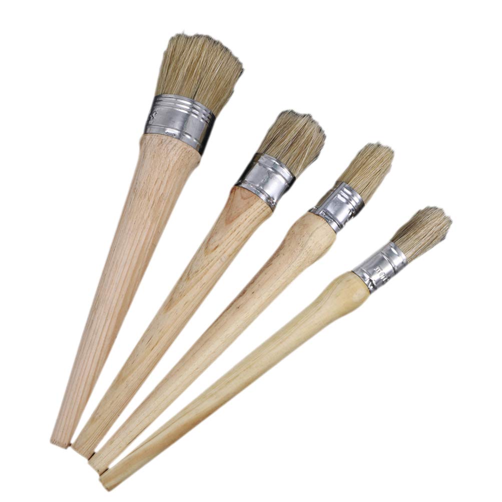 EXCEART Professional Circle Stencil Chalk Set with Natural Bristle Wax Brush - Wooden Handle Paint Brush for Furniture Waxing, Home Decor & DIY Projects - Perfect for Chalk Painting, Wall Stenciling and Crafting