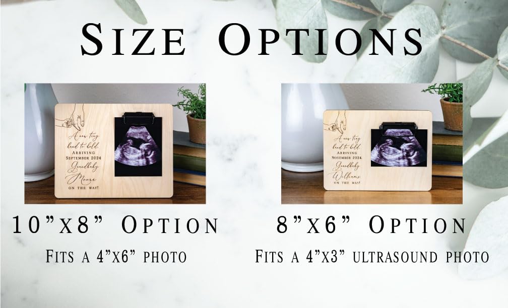 Personalized Grandbaby Announcement Picture Frame - Handmade Ultrasound Photo Frame for Grandparents, Pregnancy & Baby Announcement Gift, Holds 4