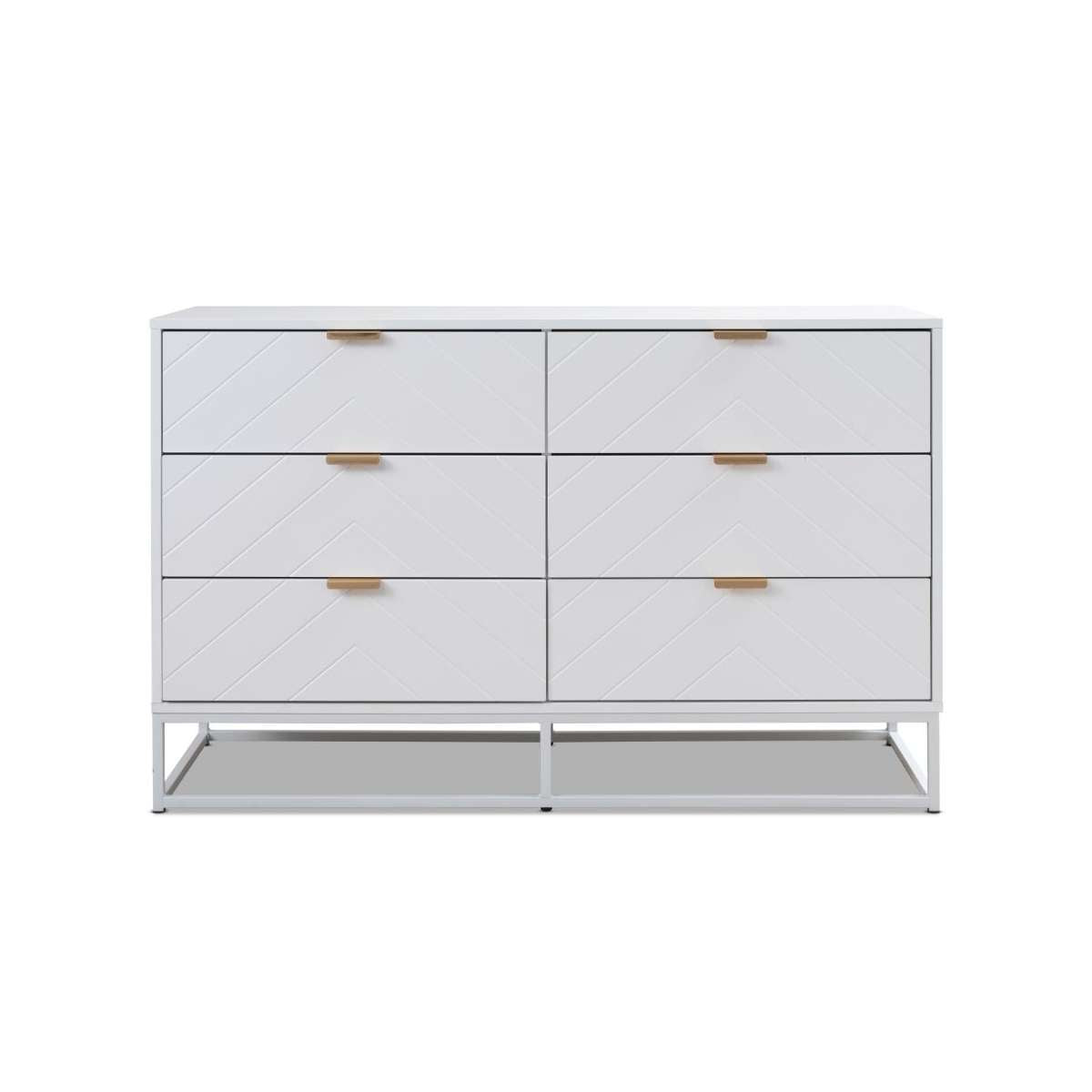 Inca 6-Drawer White Dresser - Perfect for Bedroom Storage & Organization | Modern Minimalist Furniture