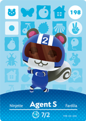 Official Agent S Animal Crossing Amiibo Card - Series 2 Collectible Trading Card for Nintendo Switch & 3DS | Perfect for Game Unlocks, Character Collection & Fan Gifts