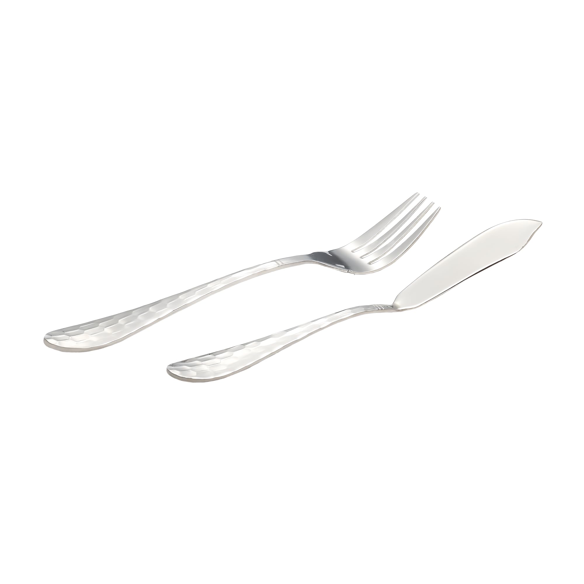 Premium 6-Piece Stainless Steel Fish Fork and Knife Set - 3 Forks & 3 Knives - Food Grade Silverware for Serving Salmon, Tuna & Seafood - Elegant Kitchen Utensils for Dinner Parties & Fine Dining