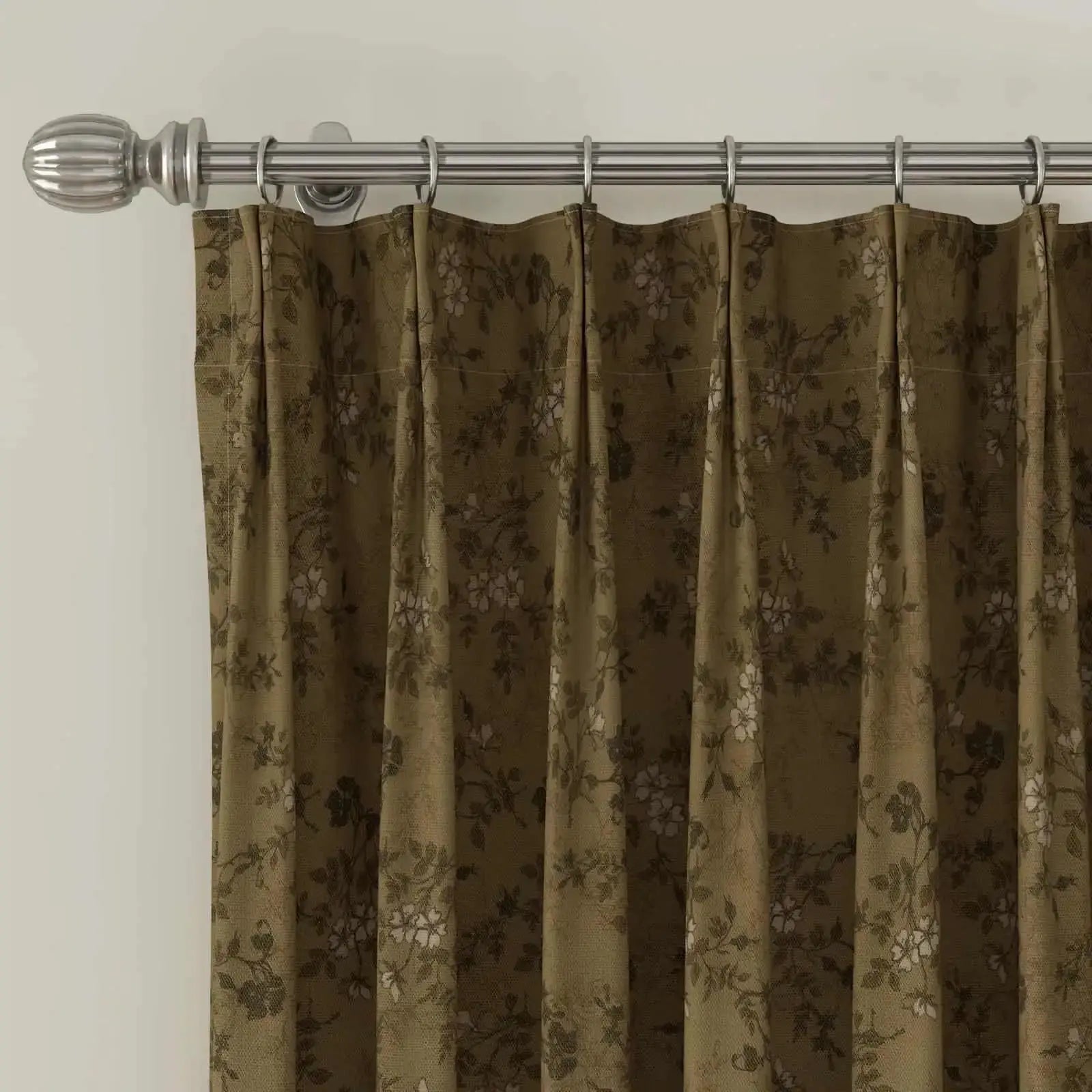 Elegant Sara Le Print Linen Pleated Cafe Curtains - Light Filtering Window Treatment for Kitchen, Dining Room & Bathroom