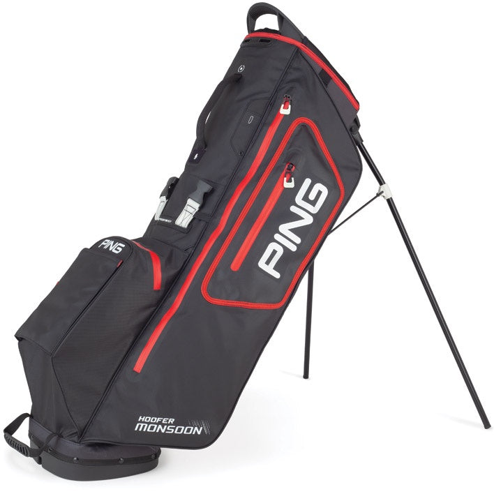 Ping Hoofer Monsoon Golf Stand Bag - Lightweight Waterproof Golf Bag with 5-Way Divider - Perfect for Rainy Days & All-Weather Golfing