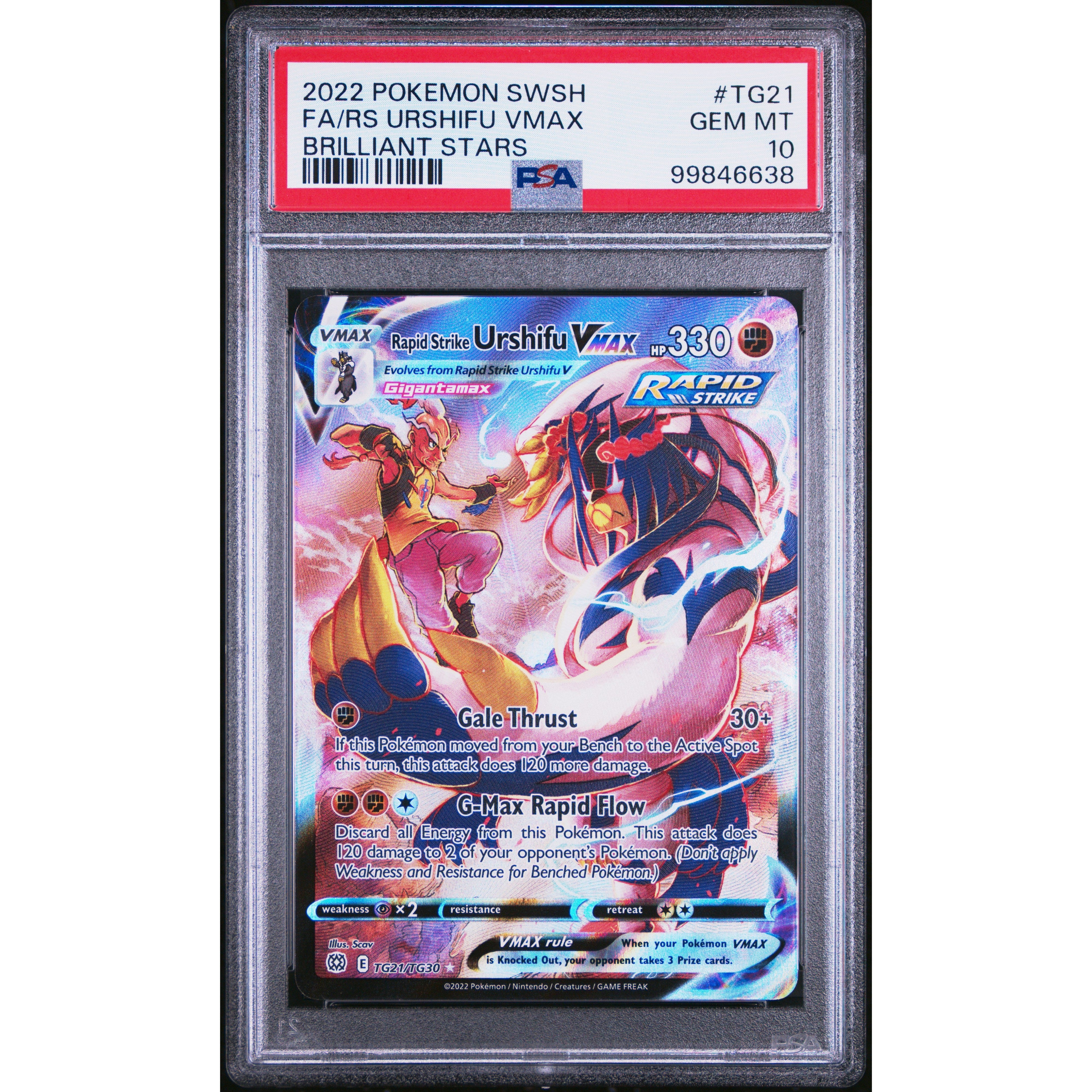 2022 Pokemon Brilliant Stars Rapid Strike Urshifu TG21/TG30 PSA 10 Graded Card - Collectible Trading Card for Pokemon TCG Players & Fans, Perfect for Gaming Tournaments and Display Collections
