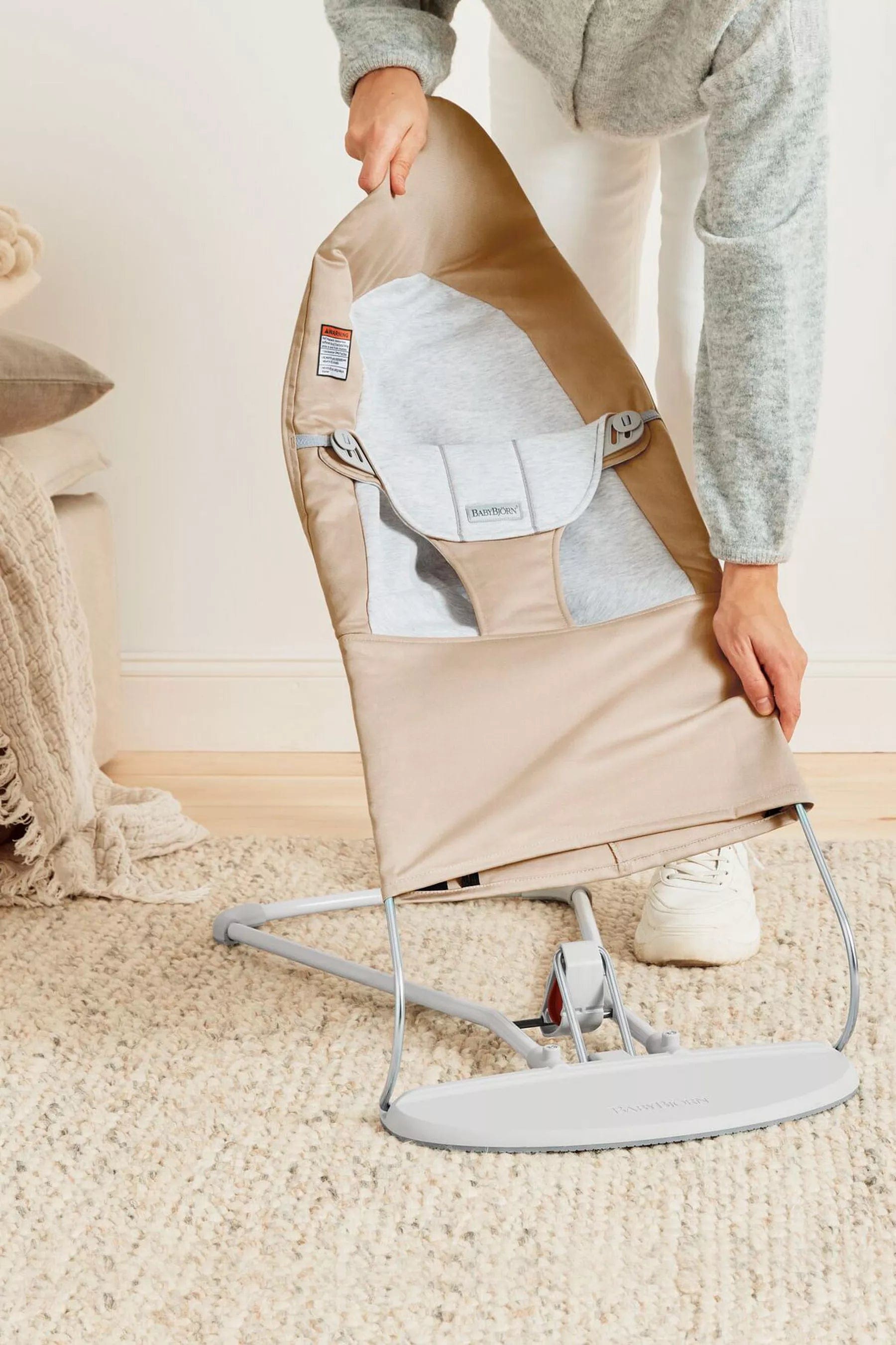 BabyBjorn Bouncer Balance Soft - Premium Cotton & Jersey Baby Bouncer Seat for Newborns to Toddlers - Perfect for Soothing, Playtime & Hands-Free Parenting at Home