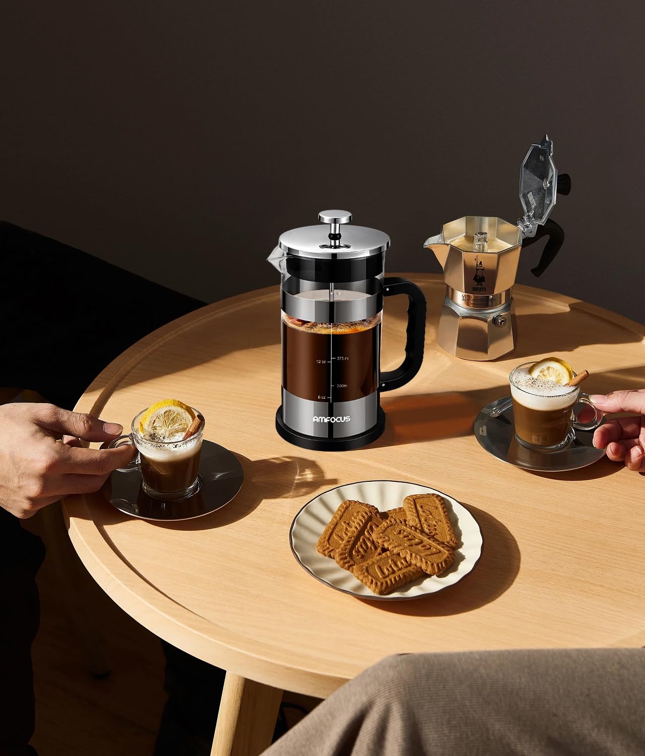 Premium French Press Coffee Maker - 21OZ Borosilicate Glass Coffee Pot with 4-Level Filtration System | Heat-Resistant & Portable for Home, Office, Travel | Ideal for Hot & Cold Brew Coffee (Silver) | Perfect Gift for Coffee Lovers