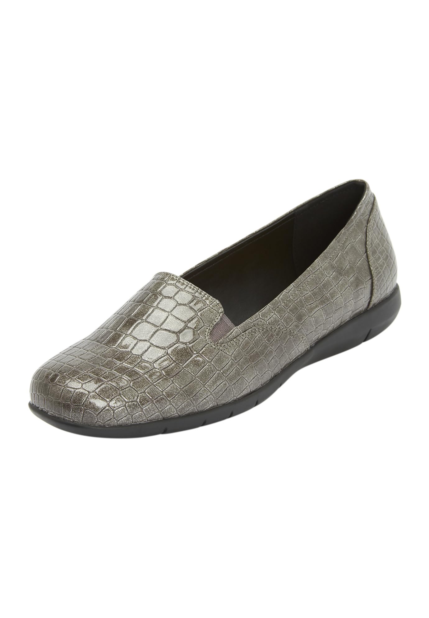 Comfortview Women's Wide Width The Leisa Flat - Comfortable Slip-On Shoes for Work, Travel & Everyday Wear