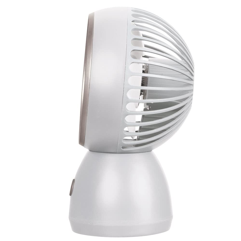 ForPro Professional Collection Premium Rechargeable Portable Desk Fan - 3-Speed USB Mini Fan for Travel, Home & Office - Lightweight Personal Cooling Fan (Pure White) | Perfect for Work Desks, Dorm Rooms & Summer Travel
