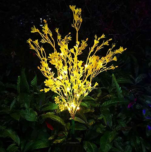 Solar Powered LED Canola Flower Lights - 2 Pack Waterproof Outdoor Garden Decorative Lamps for Courtyard, Lawn & Pathway Lighting | Weather-Resistant Solar Landscape Lighting for Patio, Yard & Garden Decor