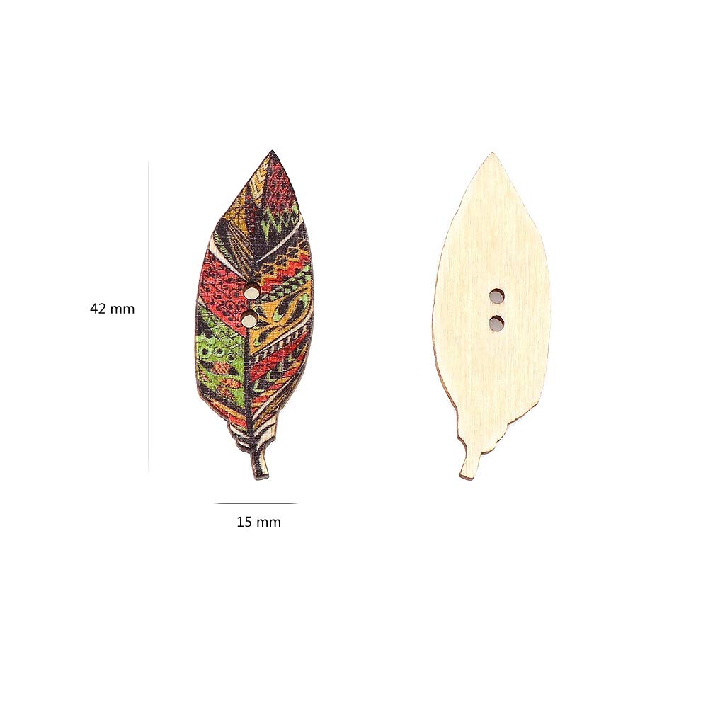 50 PCS African Tribal Pattern Wooden Buttons for Sewing, DIY Crafts, Clothing & Home Decor - Perfect for Scrapbooking, Quilting & Fashion Accessories