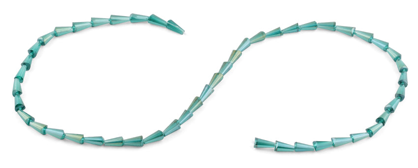4x8mm Clear Green Cone Faceted Crystal Beads for Jewelry Making, DIY Crafts, and Beading Projects – Perfect for Necklaces, Bracelets, and Earrings