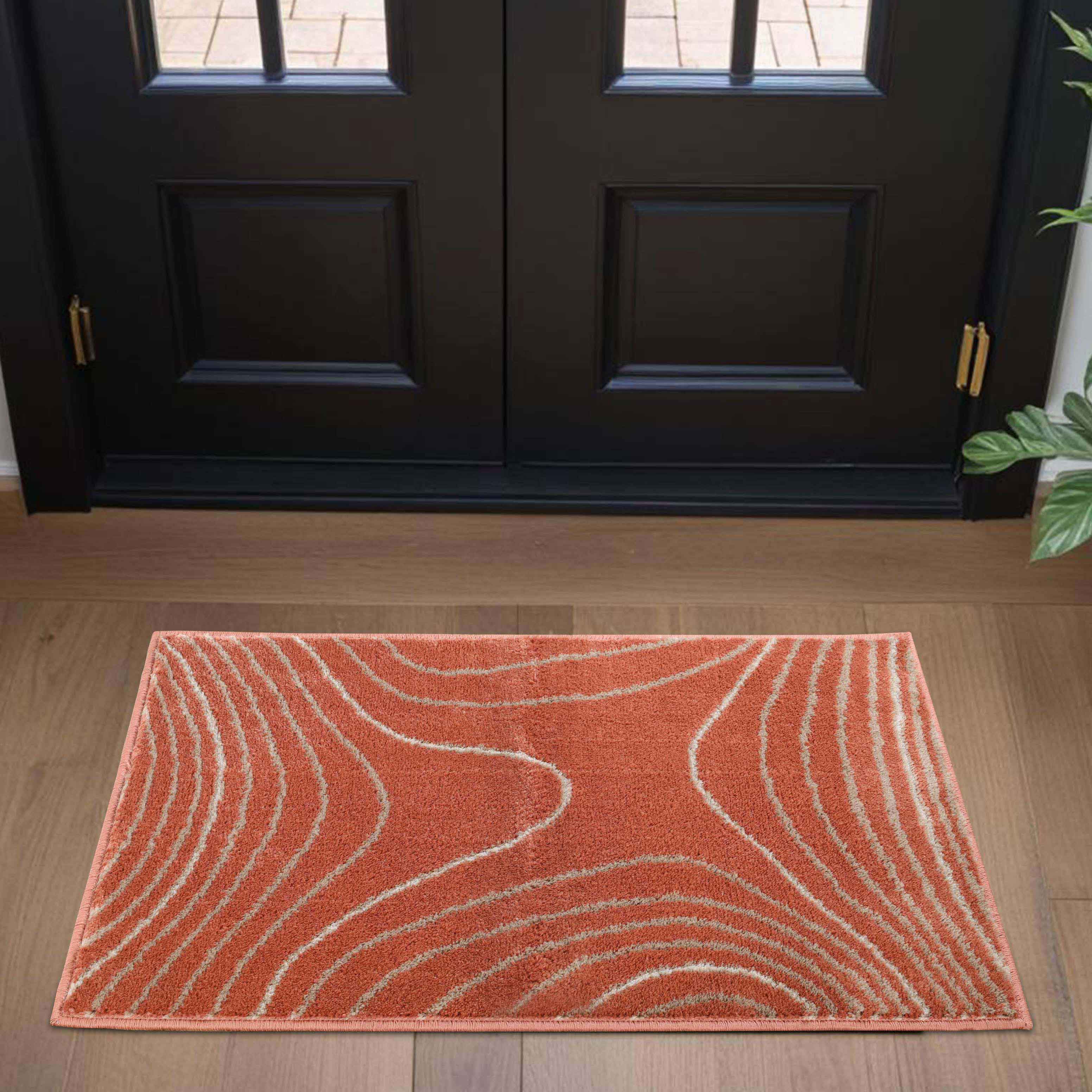 Veer Modern Abstract Wood Grain Indoor Area Rug or Runner - Non-Slip Soft Living Room Carpet for Home Decor, Bedroom, Office - Perfect for Boho, Farmhouse & Contemporary Styles