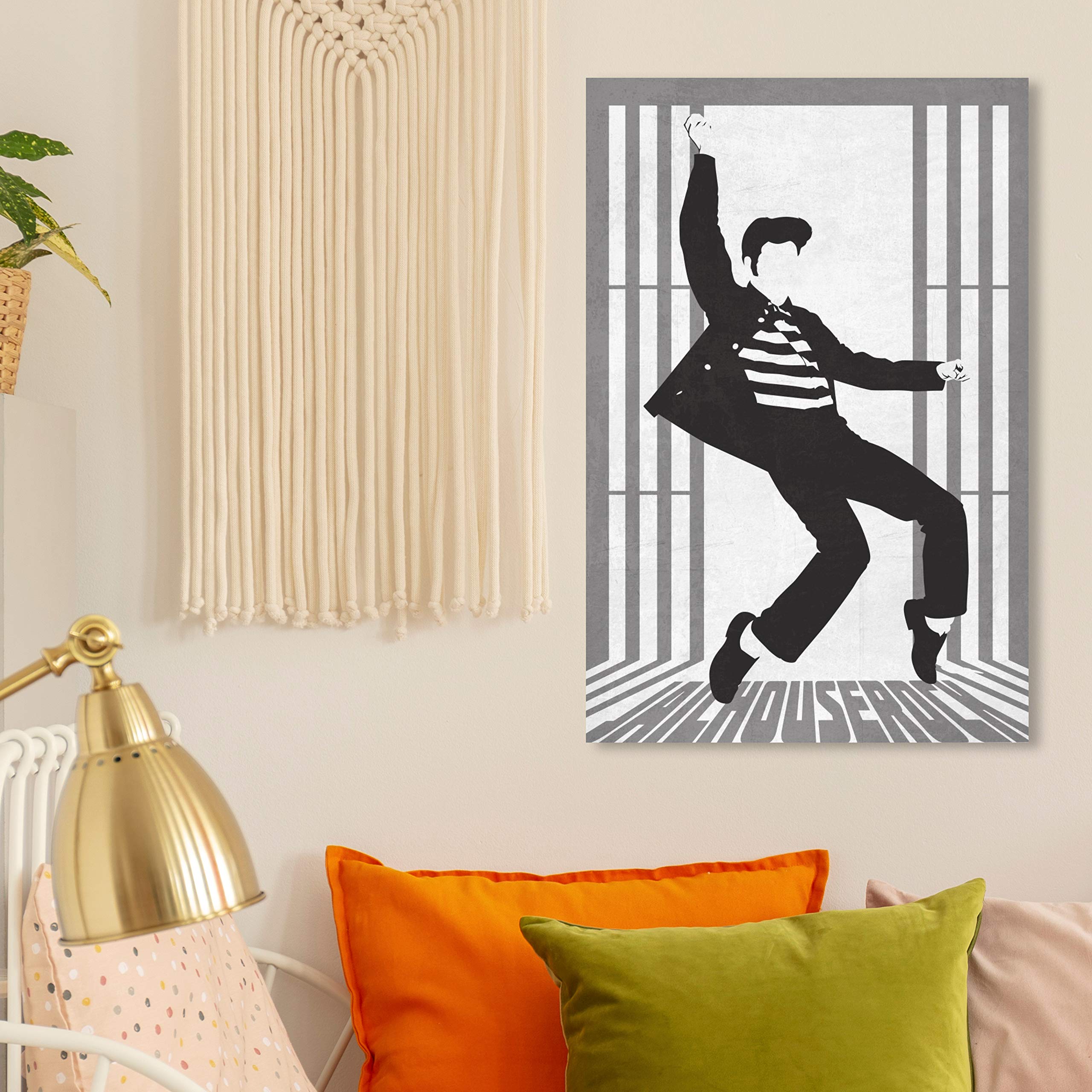Oliver Gal 'Jail Rock' Dance Wall Art Canvas Print - 16x24 Inches Black & White Home Decor - Perfect for Living Room, Bedroom & Office Wall Decor