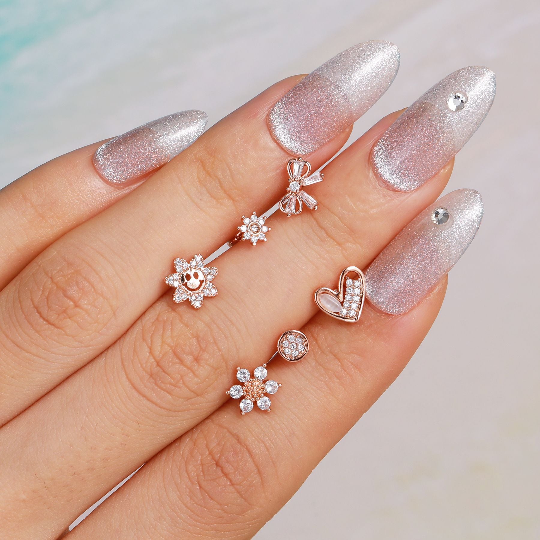 20G Cartilage Flower Studs, Conch Studs, Bow Studs - Hypoallergenic Sleeper Earrings for Women | EGD0147 | Perfect for Daily Wear, Parties, and Gifts