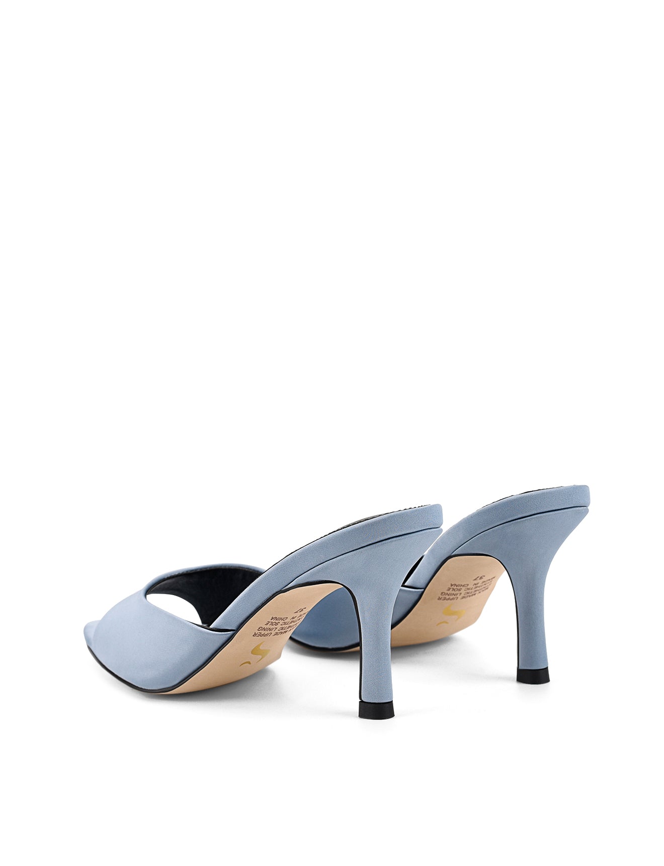 Margot Pointed Toe Satin Mules for Women - Elegant Blue Slip-On Shoes for Office, Party & Special Occasions