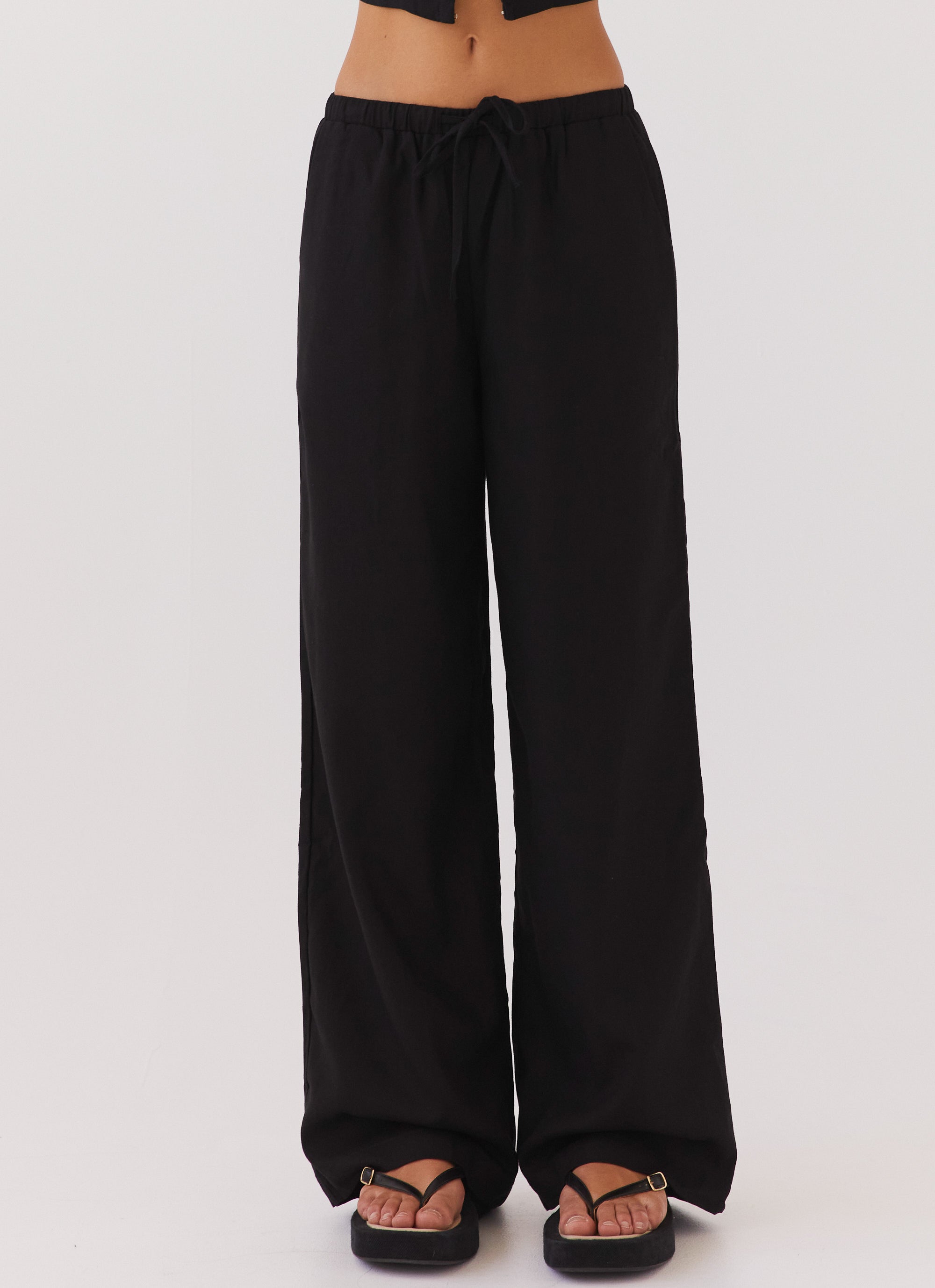 Fresh Face Linen Pants for Women - Soft & Breathable Black Linen Trousers - Perfect for Summer, Travel & Casual Wear