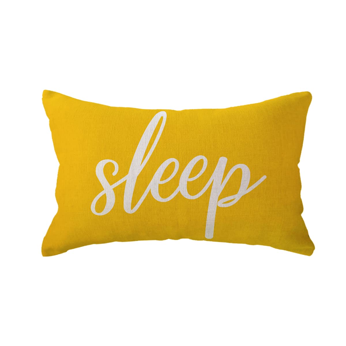Farmhouse Rustic Lumbar Pillow Covers 12x20 Inch - Decorative Rectangular Waist Throw Pillowcases for Sofa, Bed & Couch - Soft Yellow Cushion Covers Perfect for Living Room, Bedroom Decor & Housewarming Gifts