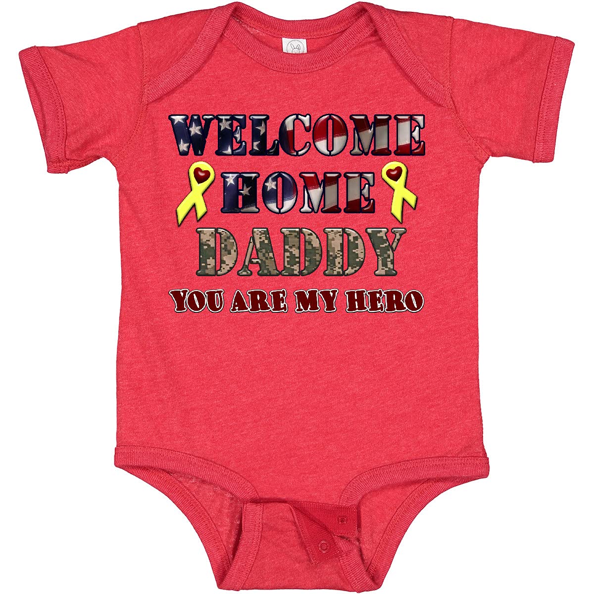 Inktastic Welcome Home Daddy Baby Bodysuit - Cute Newborn Onesie for Dad's Return - Perfect for Homecoming, Military Reunions & Family Gifts