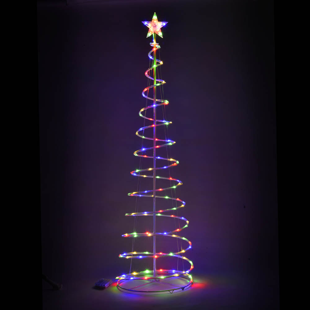 6ft LED Lighted Spiral Christmas Tree with Battery Operation - Perfect for Indoor Holiday Decor, Parties & Festive Home Lighting