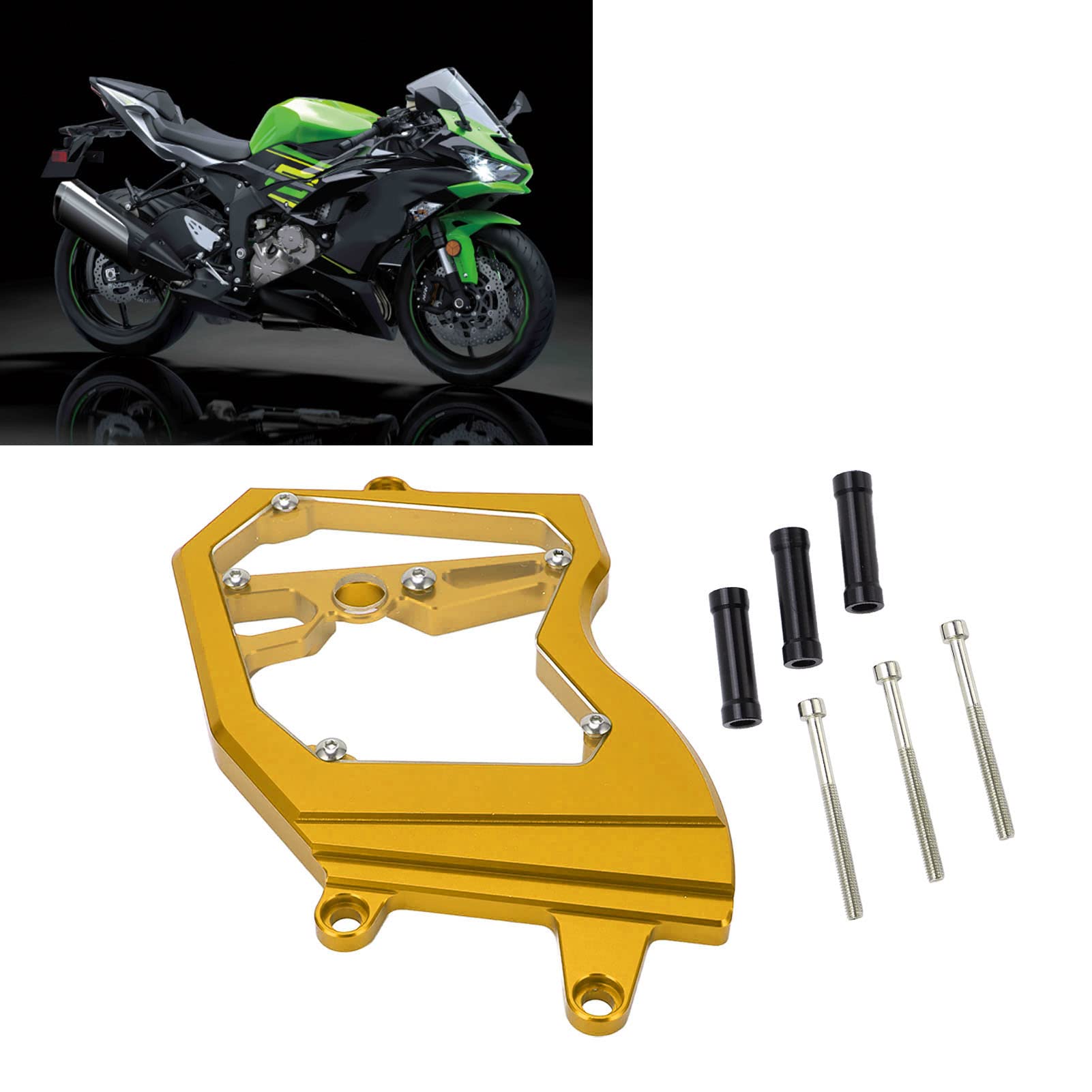 Durable CNC Aluminum Alloy Motorcycle Chain Guard Protector - Sand Proof Front Sprocket Cover for Motorbike Refitting (Gold) | Perfect for Off-Road Riding & Bike Customization