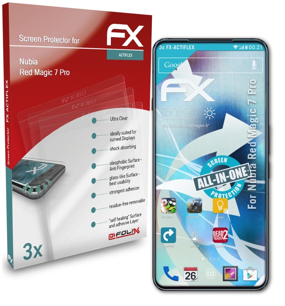 RedMagic 7 Pro Screen Protector - 3 Pack Ultra Clear Flexible Tempered Glass Film | Anti-Scratch & Bubble-Free Protection for Gaming & Daily Use