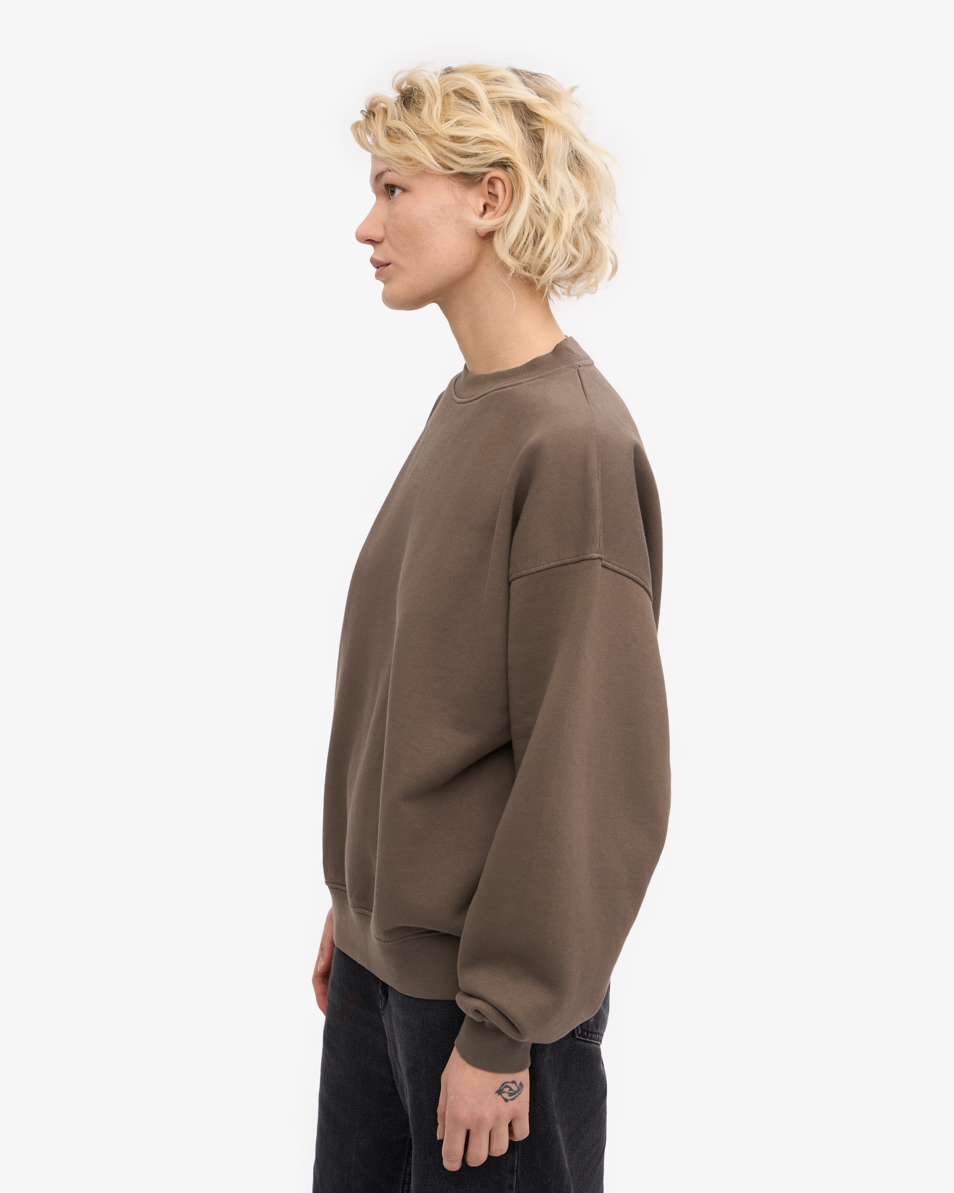 Organic Oversized Crewneck Sweatshirt for Women - Cedar Brown | Soft & Comfortable Pullover for Casual Wear, Loungewear & Fall Fashion