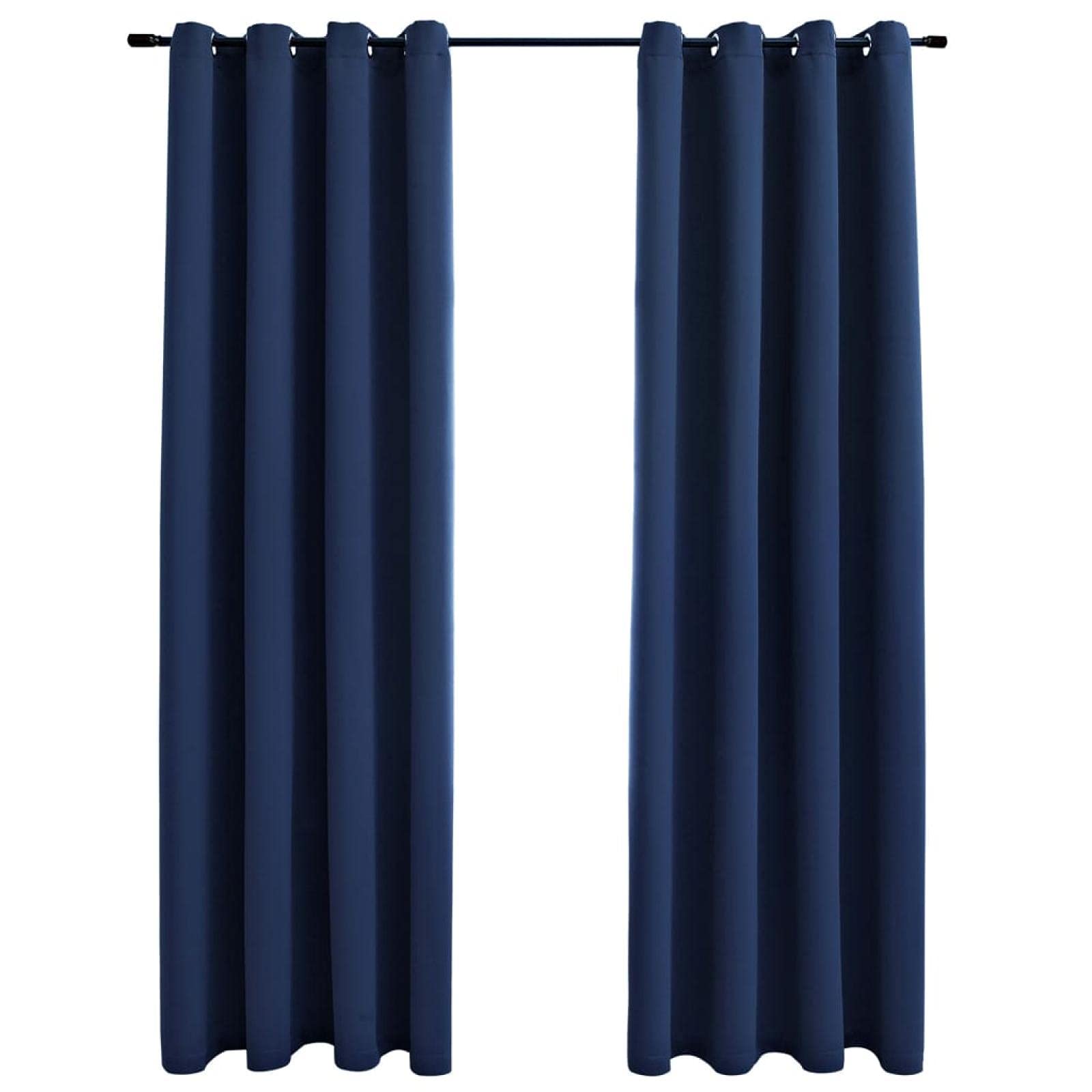 LEADZM Blackout Curtains with Rings - 2 Panels Navy Blue 54x84 Inch Thermal Insulated Window Drapes for Bedroom & Living Room