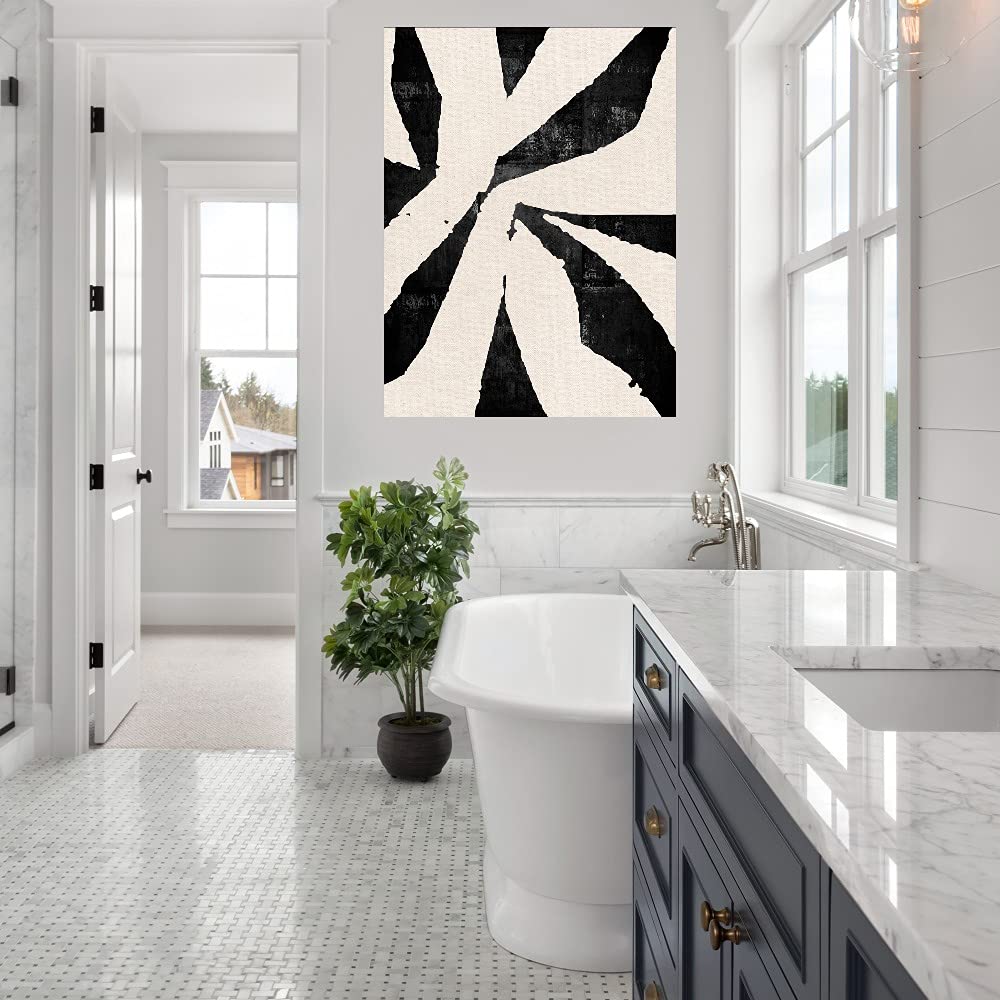 Black Star Canvas Wall Art by Nikki Chu - Modern Fine Art Print for Living Room, Bedroom, Office Decor - 24x32 Inches Ready to Hang - Perfect for Home, Kitchen, Bathroom & Dining Room Wall Decor