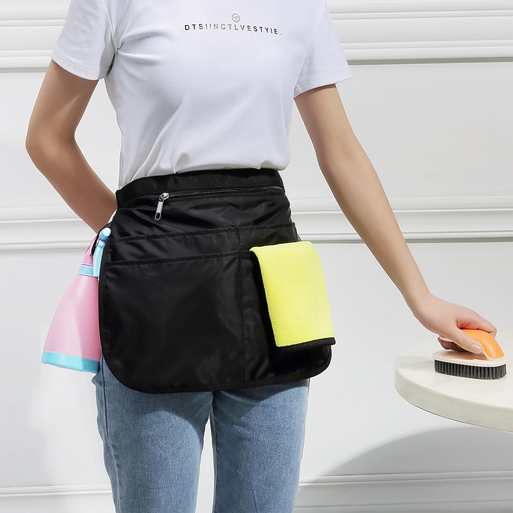 Waterproof Cleaning Caddy Apron for Women - 5 Pockets for Housekeepers & Home Cleaning