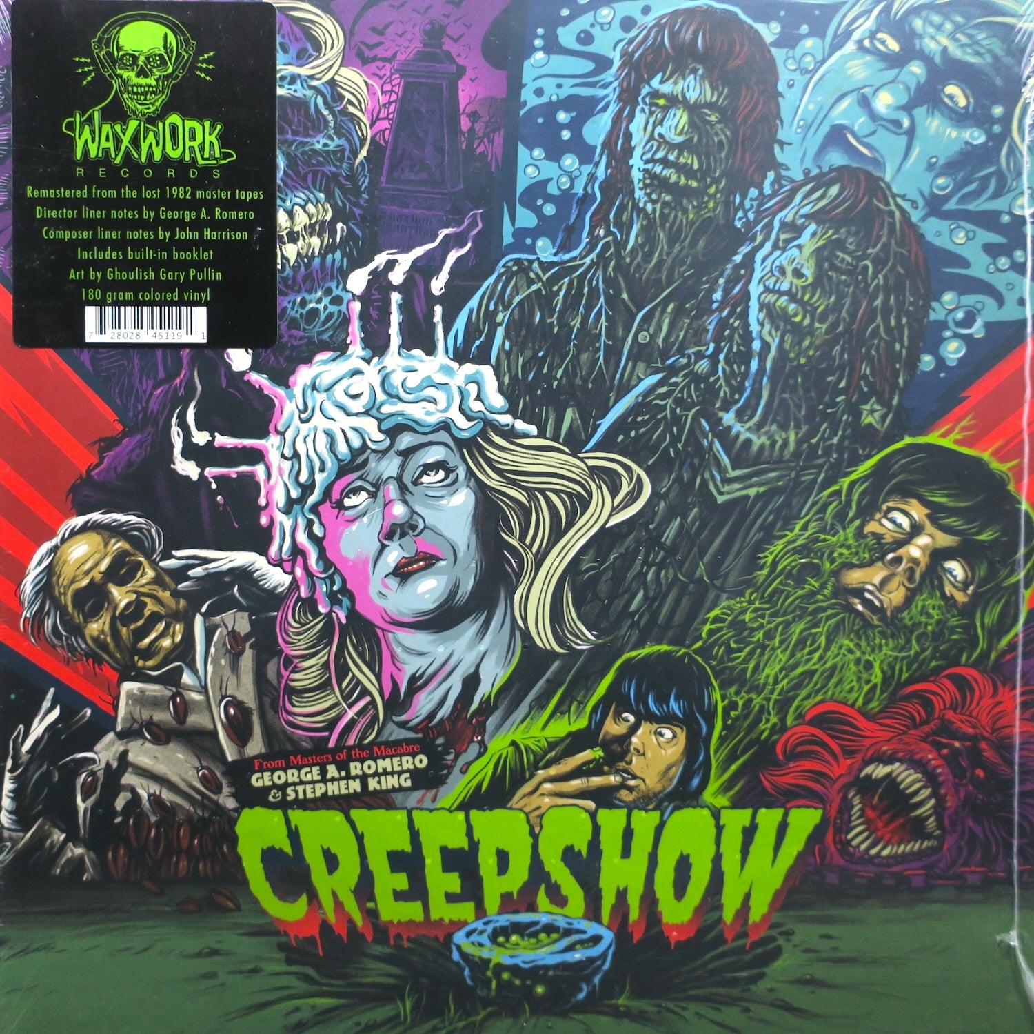 Creepshow Original Soundtrack 180g Sea Algae Vinyl 2LP - Horror Movie Music for Collectors & Halloween Parties