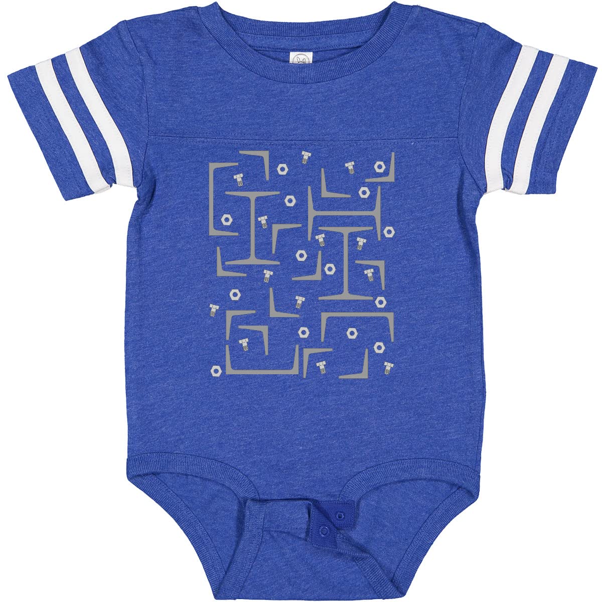 Inktastic Nuts Bolts Angles & Gray Steel Beams Baby Bodysuit - Soft Cotton Onesie for Infants & Toddlers - Perfect for Construction Theme Parties, Father's Day & Engineering Enthusiasts